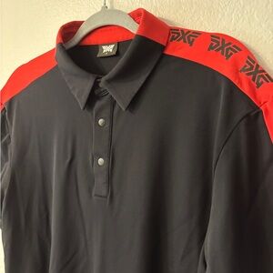 PXG Men's Polo Shirt with Black and Red Design